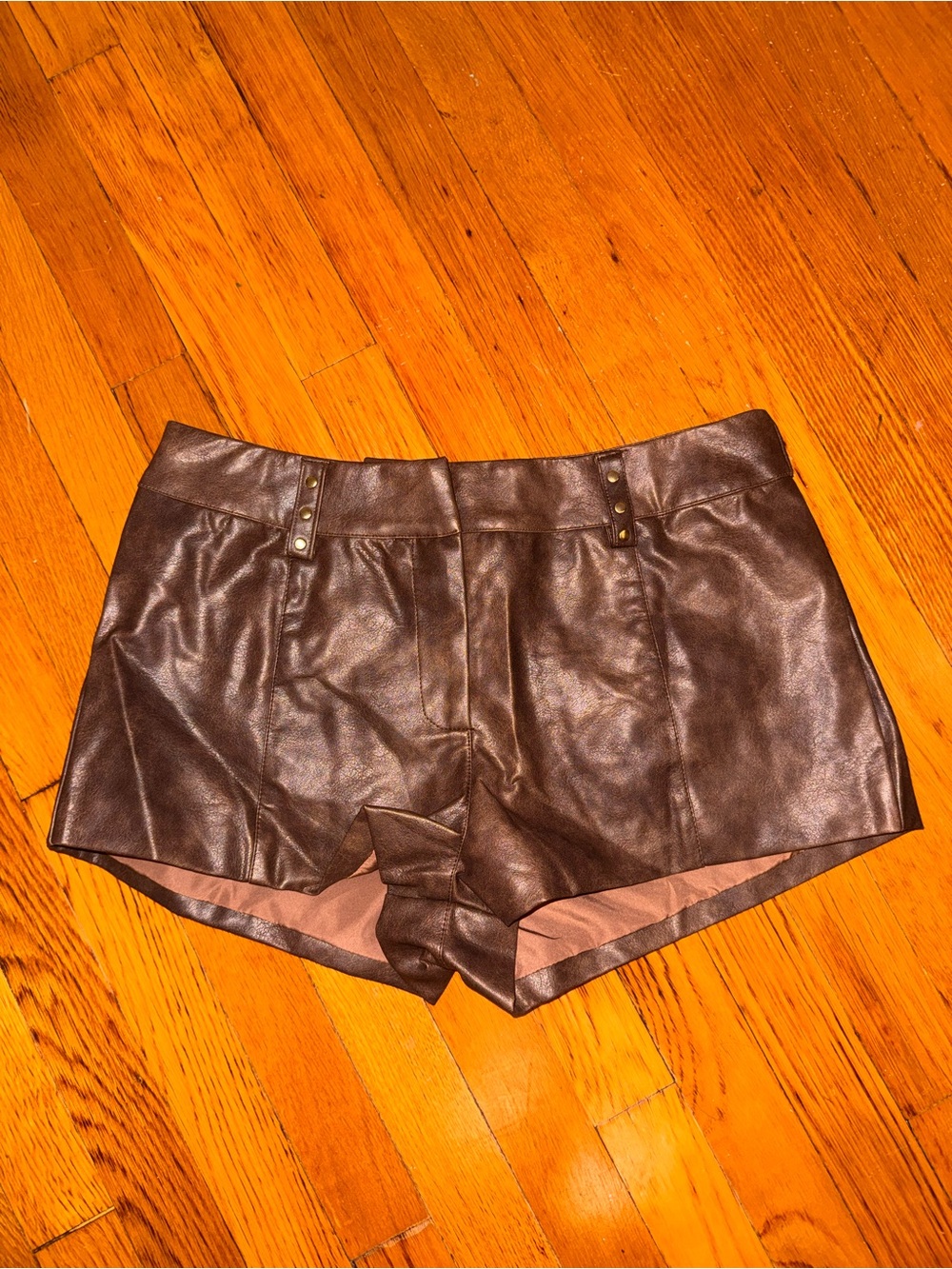 Princess Polly Kenickie Stud Micro Shorts Brown